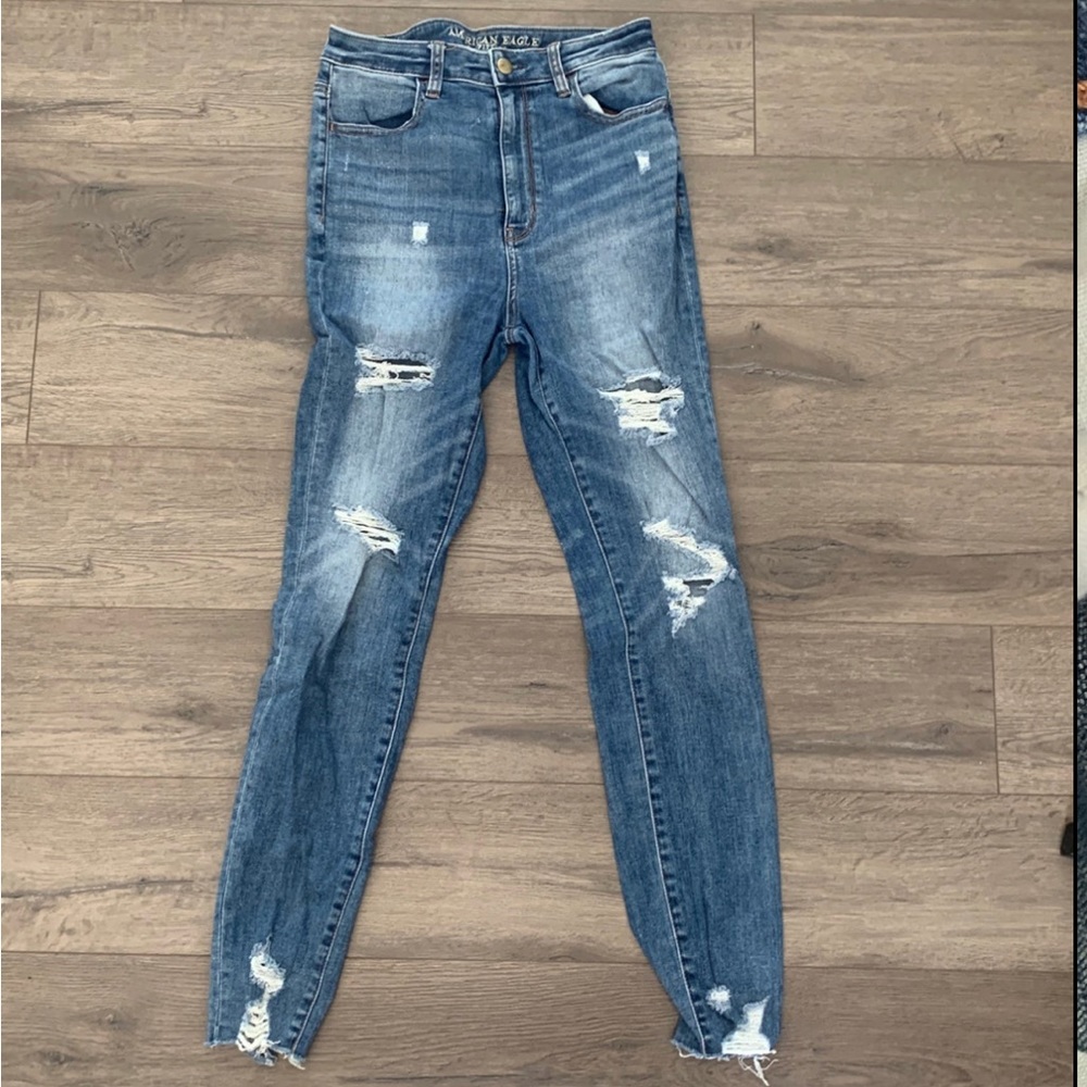 American eagle super stretch highest rise jegging ripped jeans